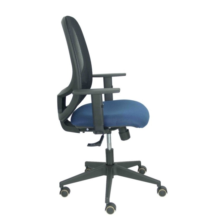 Silla Cilanco negra malla negra asiento bali azul marino brazo regulable