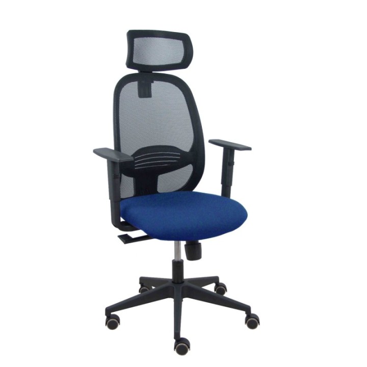 Silla Cilanco negra malla negra asiento bali azul marino brazo regulable cabecero regulable