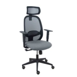 Silla Cilanco negra malla negra asiento bali gris brazo regulable cabecero regulable