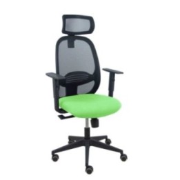 Silla Cilanco negra malla negra asiento bali pistacho brazo regulable cabecero regulable