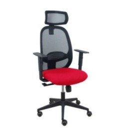 Silla Cilanco negra malla negra asiento bali rojo brazo regulable cabecero regulable
