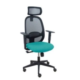 Silla Cilanco negra malla negra asiento bali turquesa brazo regulable cabecero regulable