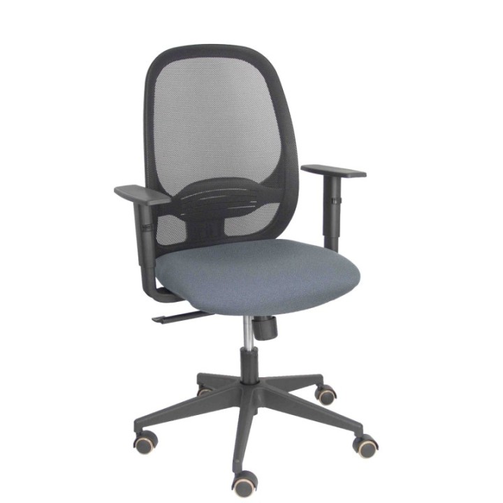 Silla Cilanco negra malla negra asiento bali gris oscuro brazo regulable