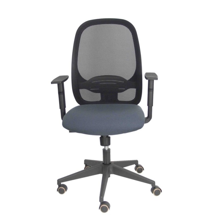 Silla Cilanco negra malla negra asiento bali gris oscuro brazo regulable