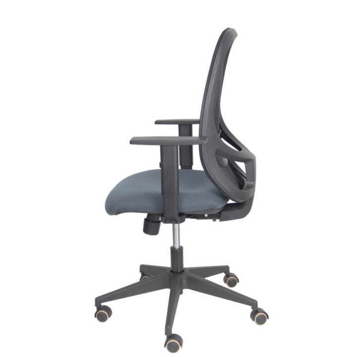 Silla Cilanco negra malla negra asiento bali gris oscuro brazo regulable