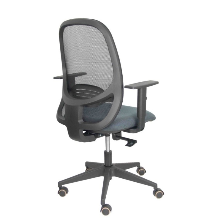 Silla Cilanco negra malla negra asiento bali gris oscuro brazo regulable