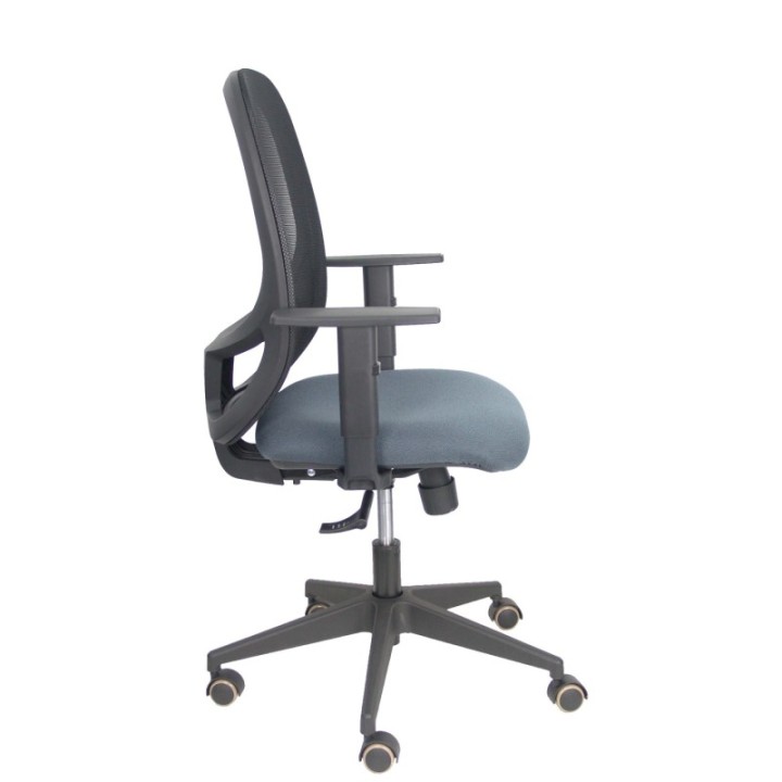 Silla Cilanco negra malla negra asiento bali gris oscuro brazo regulable