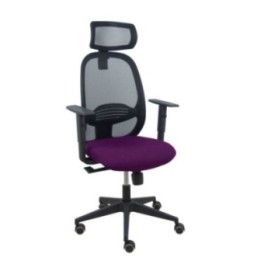 Silla Cilanco negra malla negra asiento bali morado brazo regulable cabecero regulable