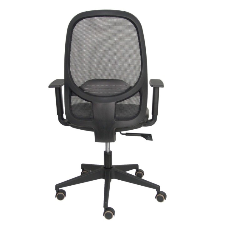 Silla Cilanco negra malla negra asiento similpiel negro brazo regulable.
