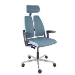 Silla Xilium Duo traslak X-move bondai gris y gris claro brazos 4D cabecero gris