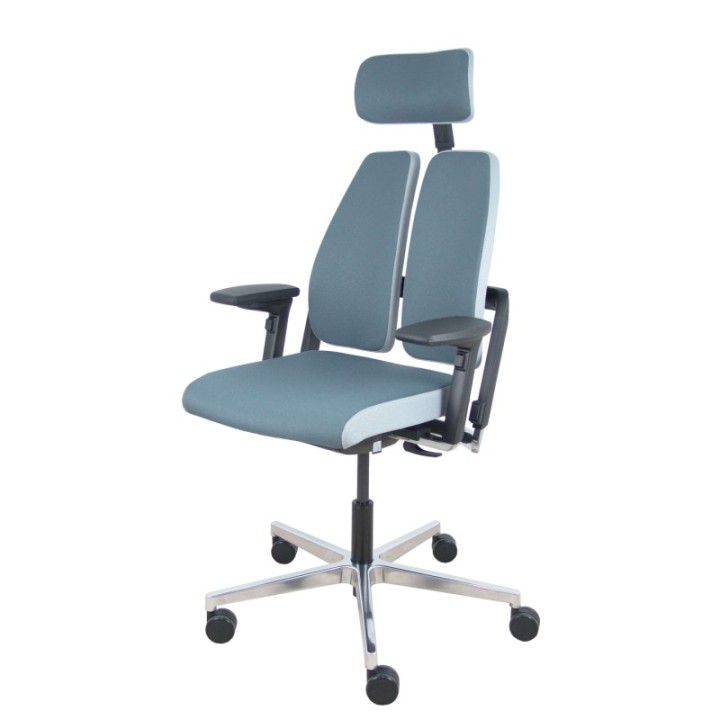 Silla Xilium Duo traslak X-move bondai gris y gris claro brazos 4D cabecero gris