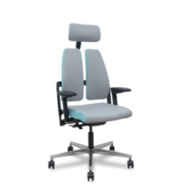 Silla Xilium Duo traslak X-move era gris y azul brazo 4D cabecero 2D