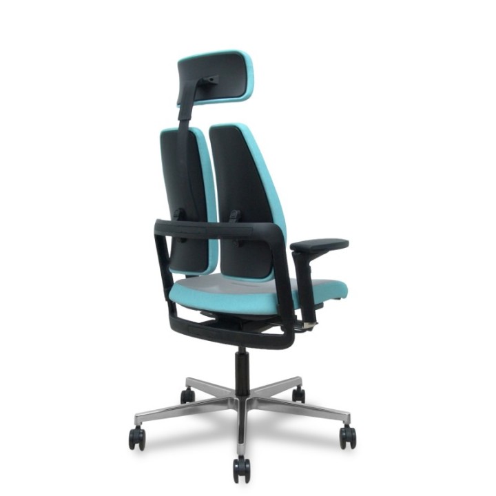 Silla Xilium Duo traslak X-move era gris y azul brazo 4D cabecero 2D