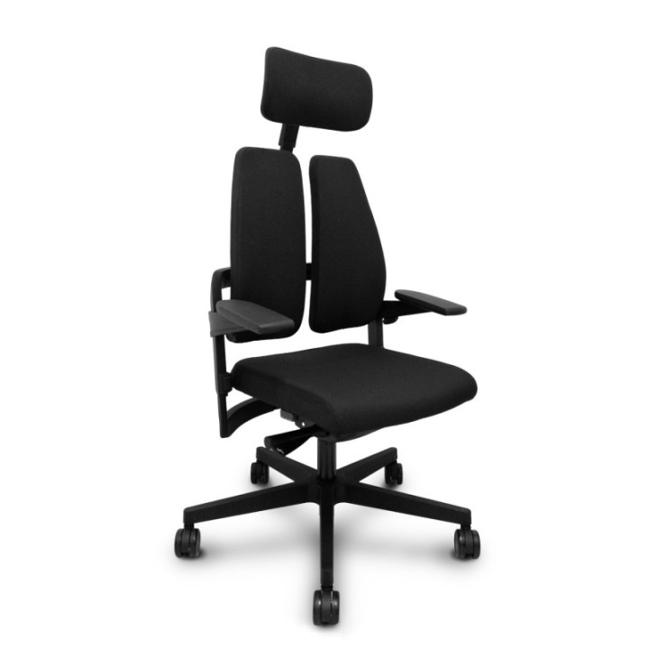 Silla Xilium Duo traslack tejido era negro brazos 3D y cabecero