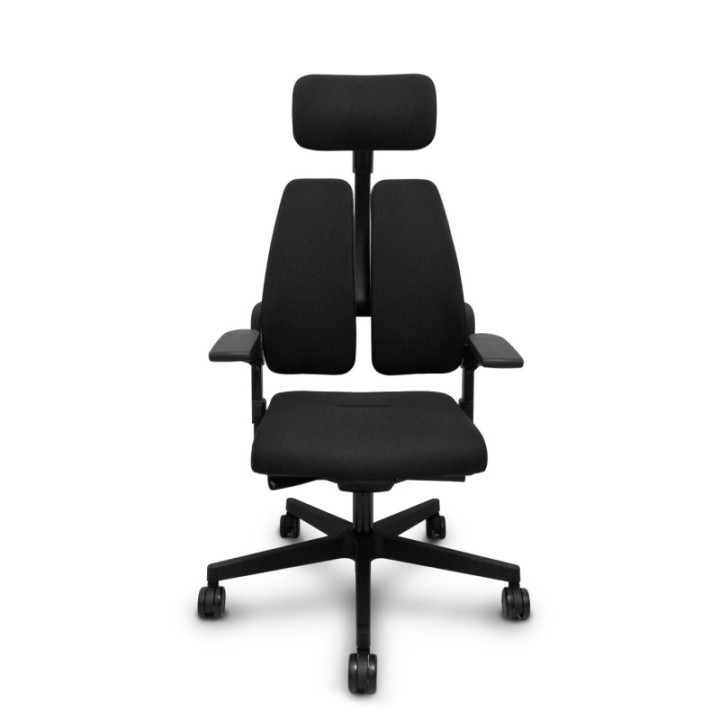 Silla Xilium Duo traslack tejido era negro brazos 3D y cabecero