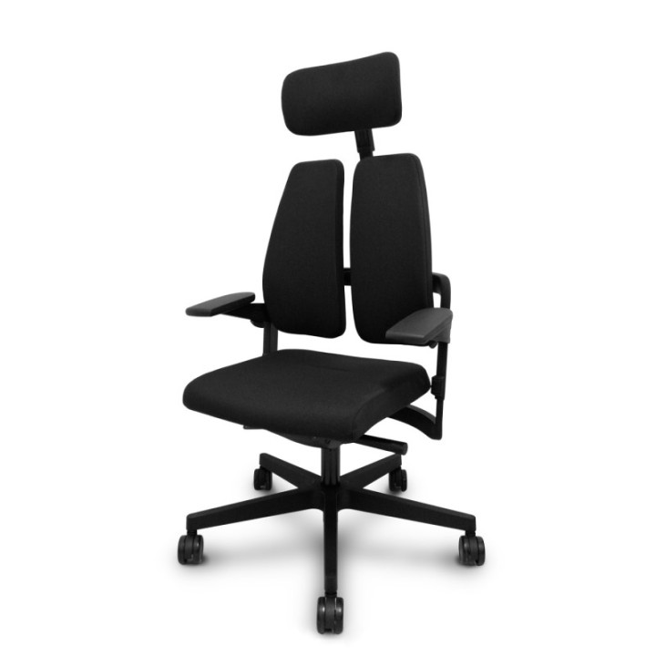 Silla Xilium Duo traslack tejido era negro brazos 3D y cabecero