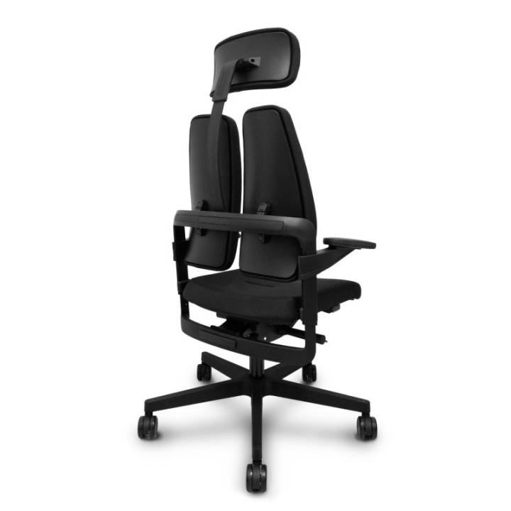 Silla Xilium Duo traslack tejido era negro brazos 3D y cabecero