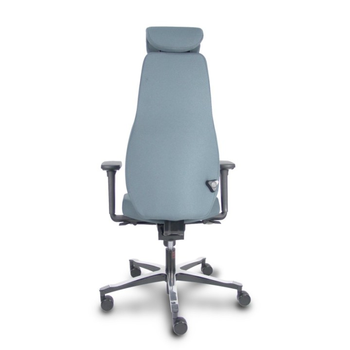 Silla Bjarg traslack bondai gris brazo 3D base cromada cabecero y lumbar