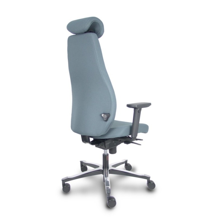 Silla Bjarg traslack bondai gris brazo 3D base cromada cabecero y lumbar