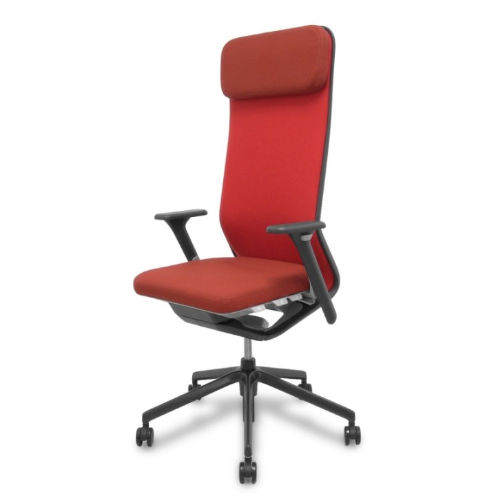 Silla YouTeam traslack Step rojo brazos 4D, base alum cabecero