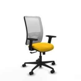 Zulema sincro malla blanca bali amarillo brazos 2D base nailon  ruedas 65mm nailon