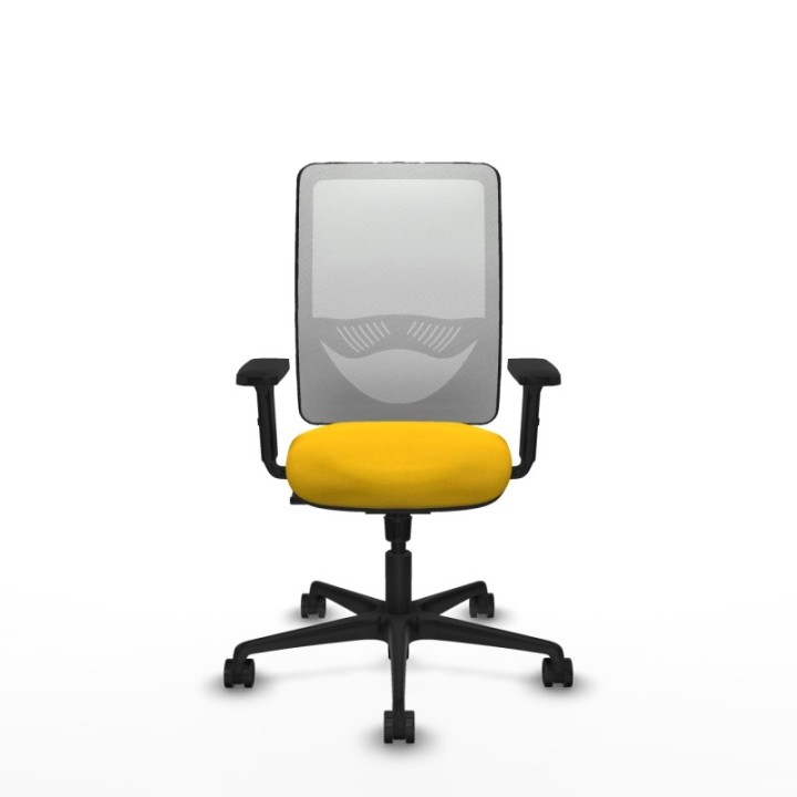 Zulema sincro malla blanca bali amarillo brazos 2D base nailon  ruedas 65mm nailon