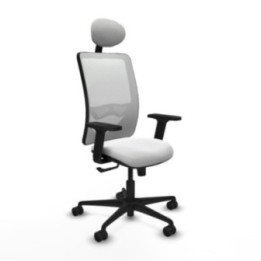 Zulema sincro malla blanca bali blanco brazos 2D base nailon cabecero fijo ruedas 65mm nailon