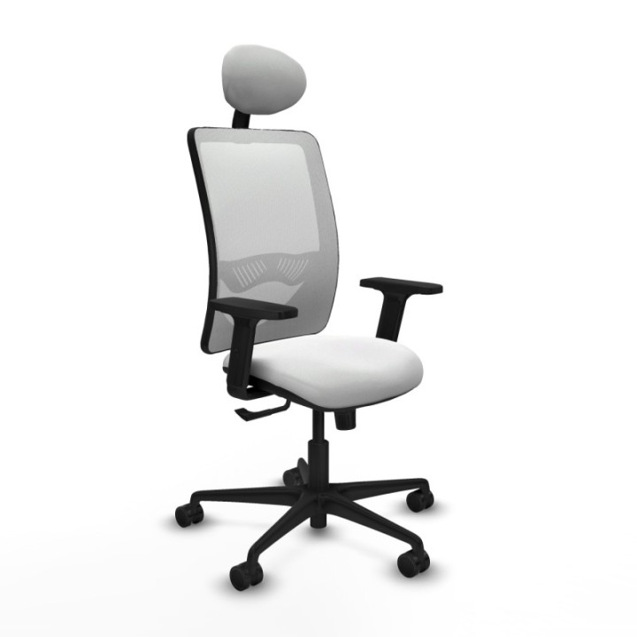 Zulema sincro malla blanca bali blanco brazos 2D base nailon cabecero fijo ruedas 65mm nailon