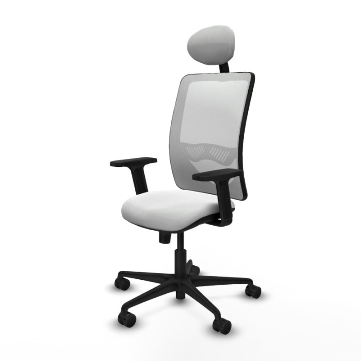 Zulema sincro malla blanca bali blanco brazos 2D base nailon cabecero fijo ruedas 65mm nailon