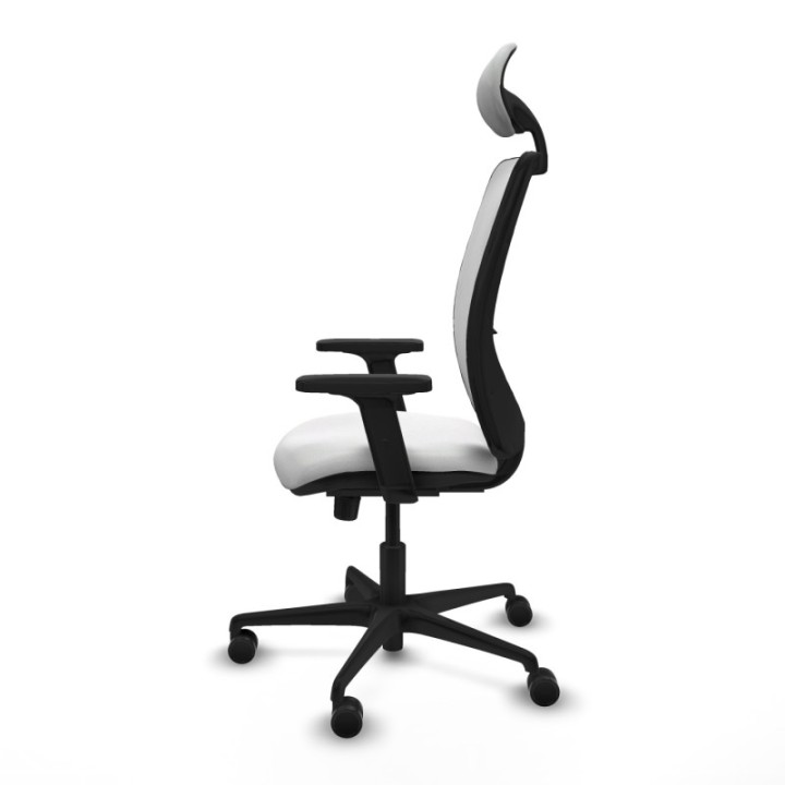 Zulema sincro malla blanca bali blanco brazos 2D base nailon cabecero fijo ruedas 65mm nailon