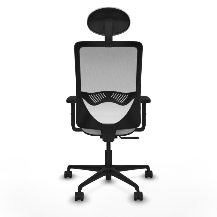 Zulema sincro malla blanca bali blanco brazos 2D base nailon cabecero fijo ruedas 65mm nailon