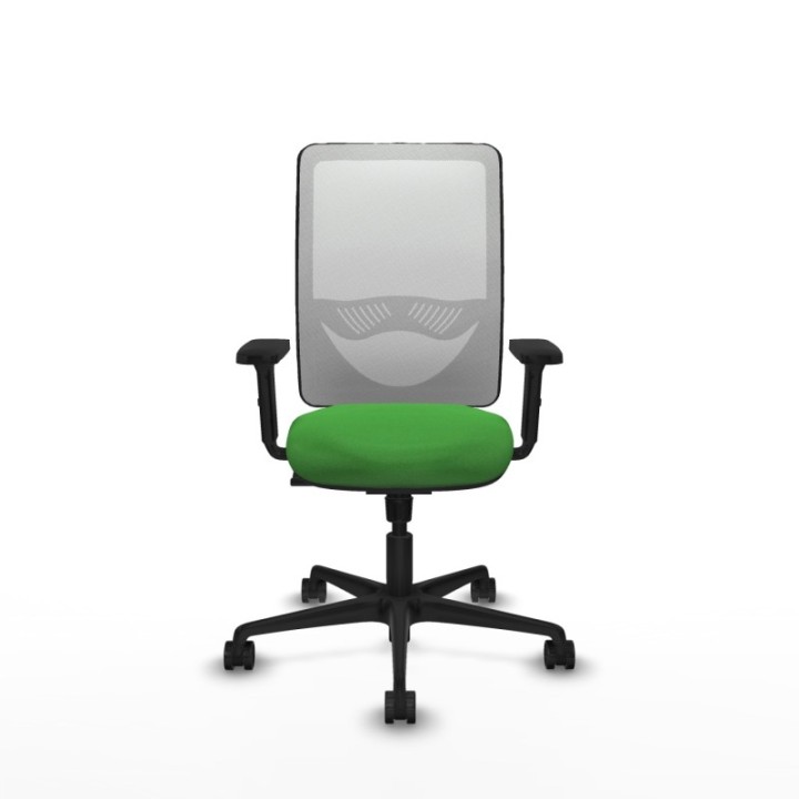 Zulema sincro malla blanca bali verde brazos 2D base nailon  ruedas 65mm nailon