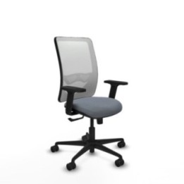 Zulema sincro malla blanca bali gris brazos 2D base nailon  ruedas 65mm nailon