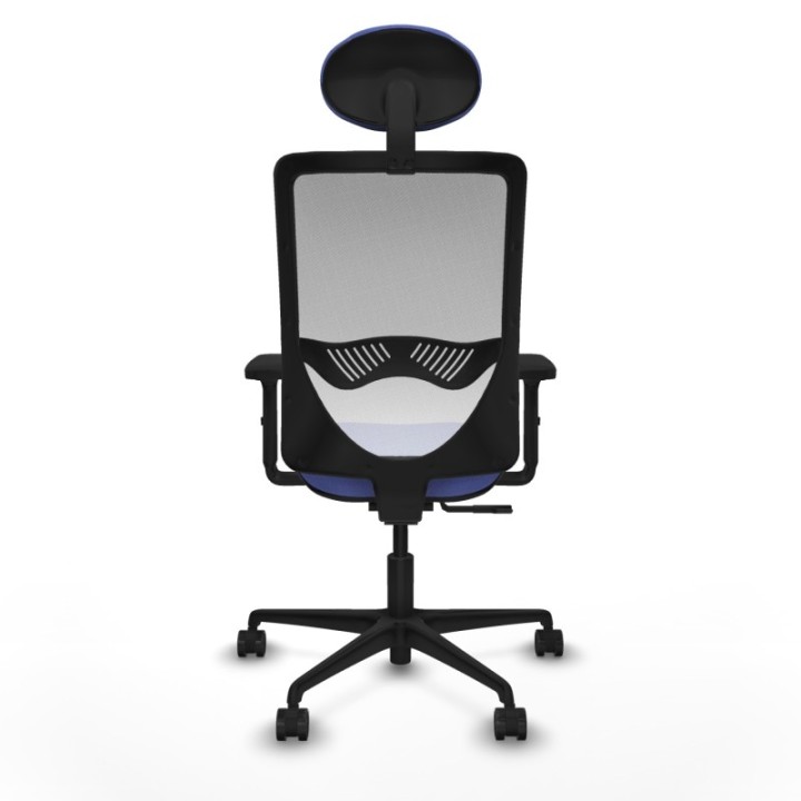 Zulema sincro malla blanca bali azul claro brazos 2D base nailon cabecero fijo ruedas 65mm nailon