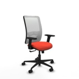 Zulema sincro malla blanca bali naranja oscuro brazos 2D base nailon  ruedas 65mm nailon