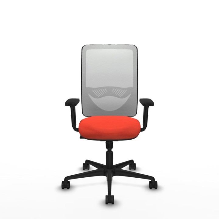 Zulema sincro malla blanca bali naranja oscuro brazos 2D base nailon  ruedas 65mm nailon