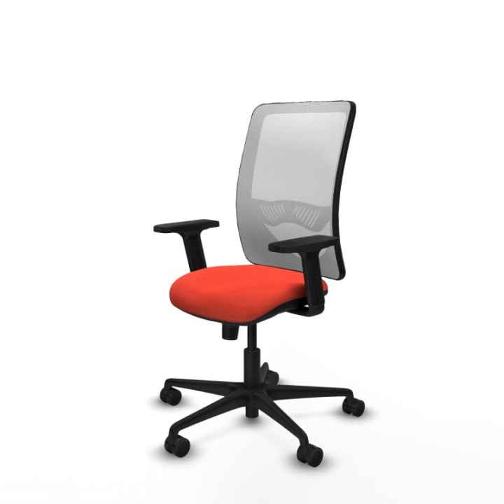 Zulema sincro malla blanca bali naranja oscuro brazos 2D base nailon  ruedas 65mm nailon