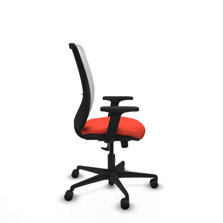 Zulema sincro malla blanca bali naranja oscuro brazos 2D base nailon  ruedas 65mm nailon