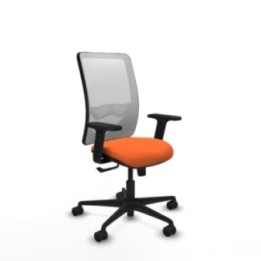 Zulema sincro malla blanca bali naranja brazos 2D base nailon  ruedas 65mm nailon