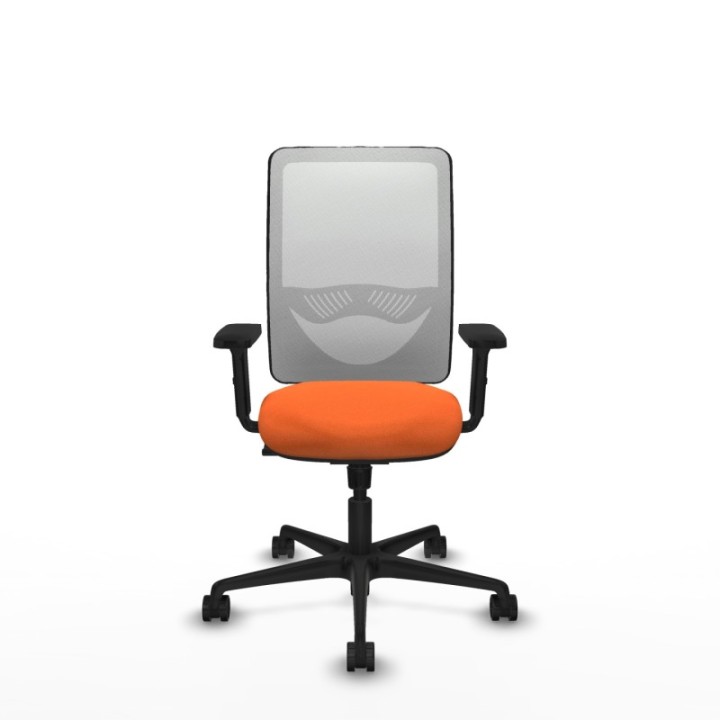 Zulema sincro malla blanca bali naranja brazos 2D base nailon  ruedas 65mm nailon