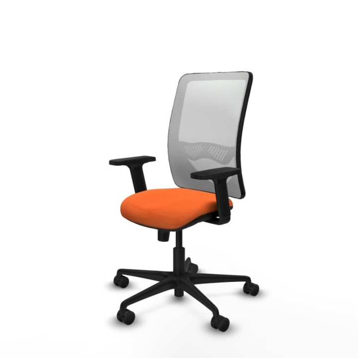 Zulema sincro malla blanca bali naranja brazos 2D base nailon  ruedas 65mm nailon