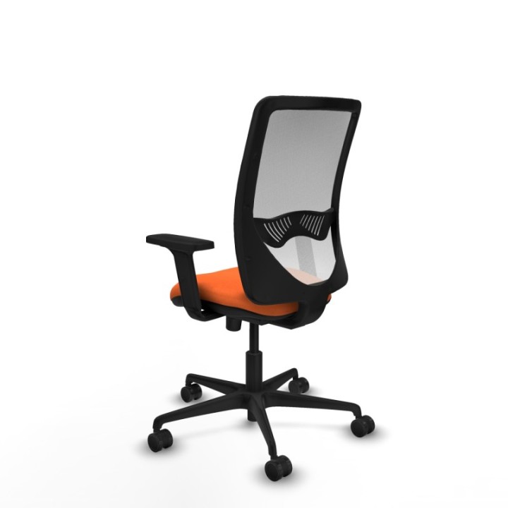 Zulema sincro malla blanca bali naranja brazos 2D base nailon  ruedas 65mm nailon