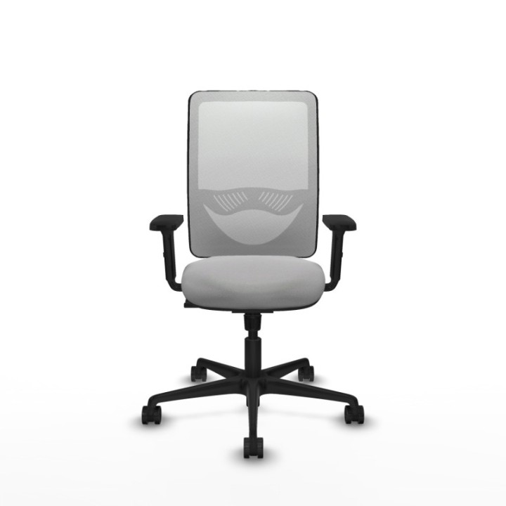 Zulema sincro malla blanca bali gris claro brazos 2D base nailon  ruedas 65mm nailon