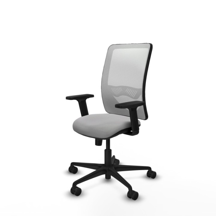 Zulema sincro malla blanca bali gris claro brazos 2D base nailon  ruedas 65mm nailon