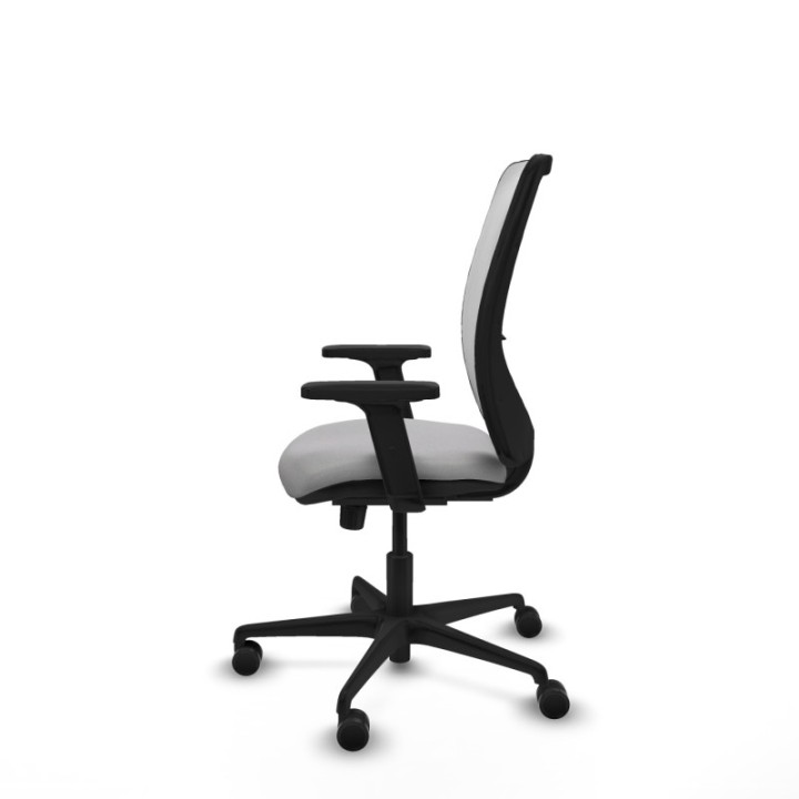 Zulema sincro malla blanca bali gris claro brazos 2D base nailon  ruedas 65mm nailon