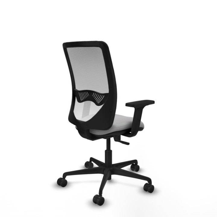 Zulema sincro malla blanca bali gris claro brazos 2D base nailon  ruedas 65mm nailon