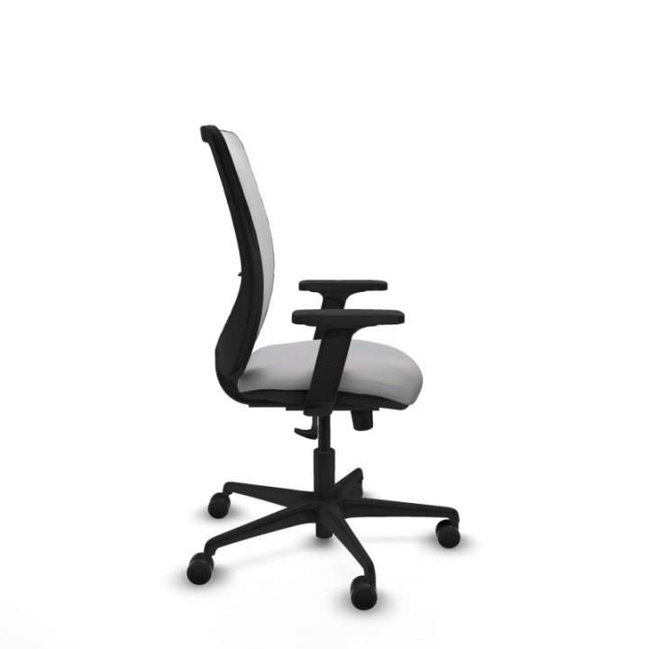 Zulema sincro malla blanca bali gris claro brazos 2D base nailon  ruedas 65mm nailon