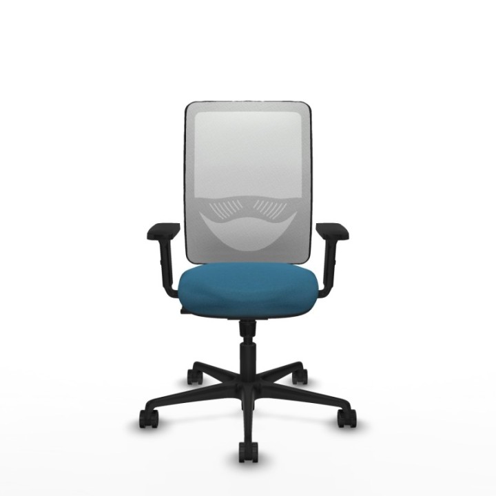 Zulema sincro malla blanca bali verde petroleo brazos 2D base nailon  ruedas 65mm nailon