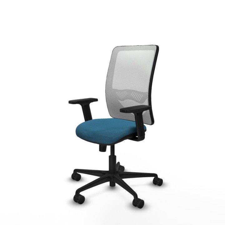 Zulema sincro malla blanca bali verde petroleo brazos 2D base nailon  ruedas 65mm nailon