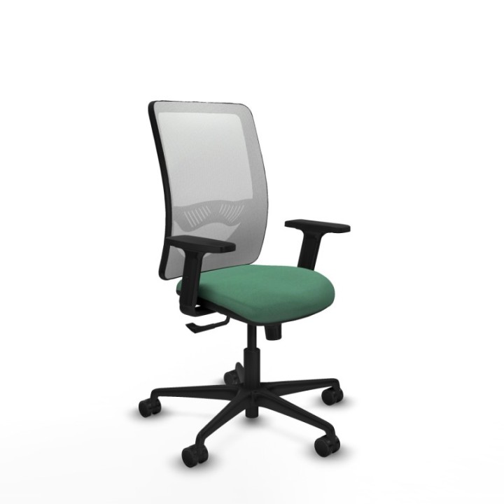 Zulema sincro malla blanca bali verde esmeralda brazos 2D base nailon  ruedas 65mm nailon